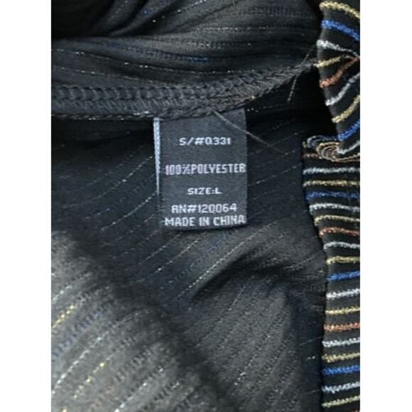 Y2K 90s MIND CODE Disco Bodycon Dress Size L Junior Shimmer Striped Sexy Midi - Picture 5 of 7